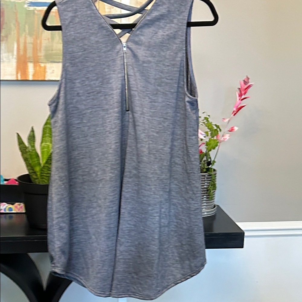 Charcoal Sleeveless Tank with Zipper